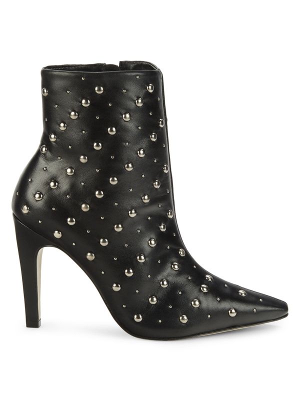 Saks Fifth Avenue Studded Stiletto-Heel Leather Booties